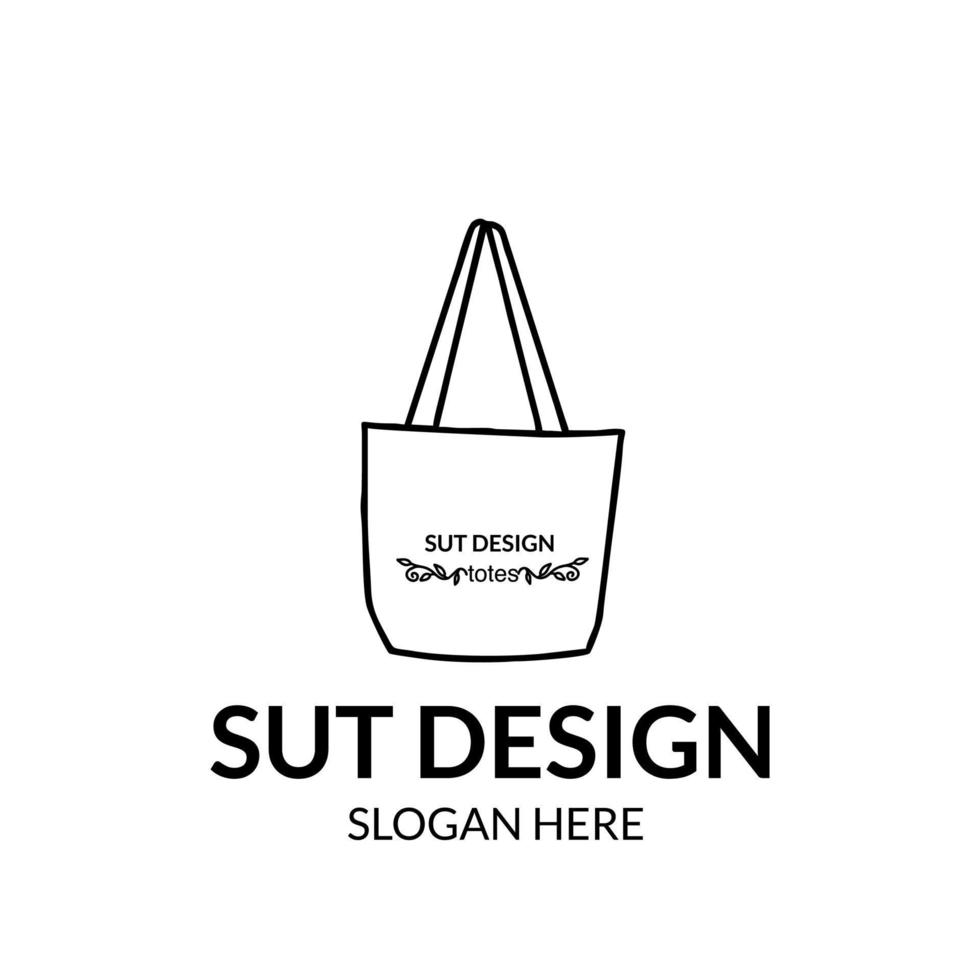 enkel toto väska logotyp vektor linje konst feminin minimalistisk