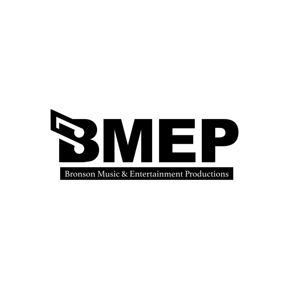 bemp-Logo-Musik mit fettem und minimalistischem Notensymbol oder Musikdiagramm vektor