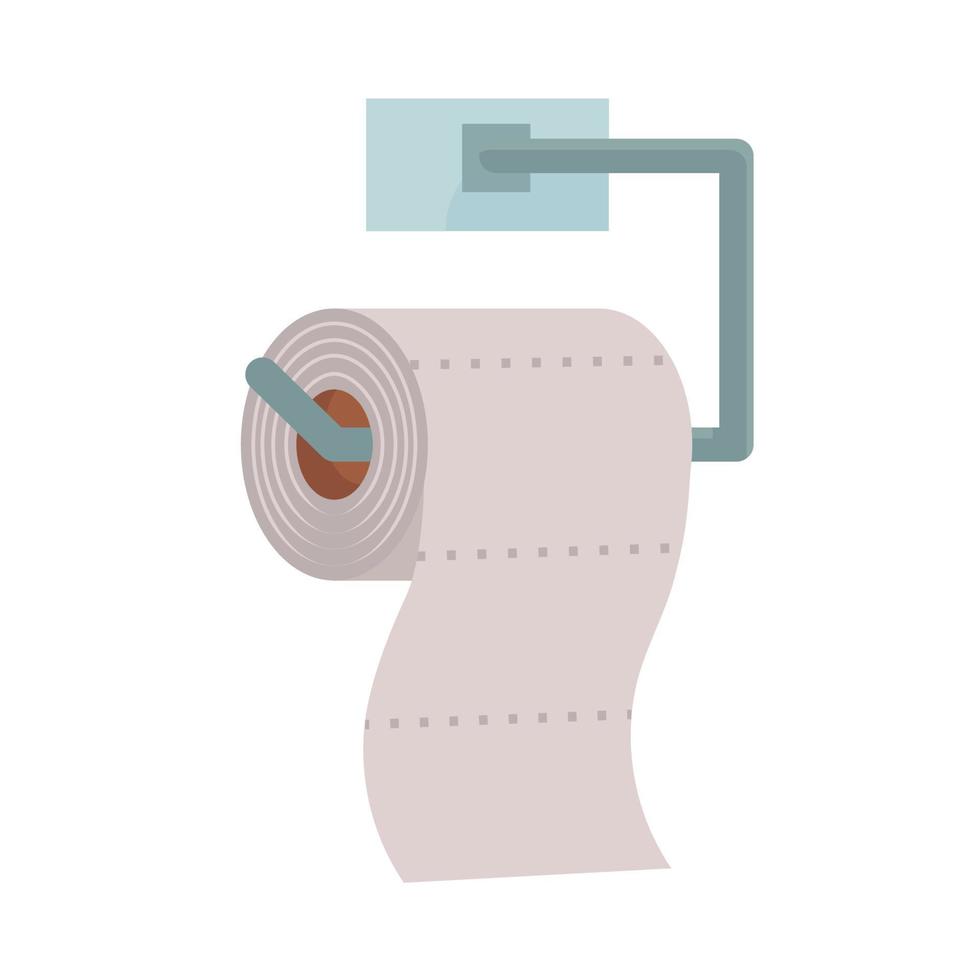 toilettenpapier für badezimmervektorillustration isoliert weiß. saubere taschentuchrolle und sanitärsymbol wc. Soft-Object-Cartoon für Toilette und Bettlaken. Handtuchtoilette und einfaches Accessoire aufgerollt vektor