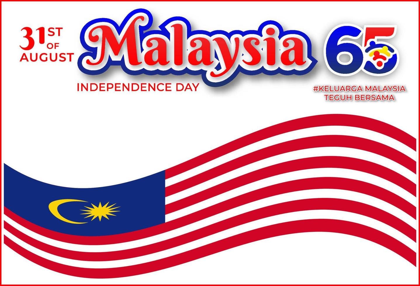 baner de 65:e malaysia nationell dag 2022 logotyp med vinka flagga illustration vektor