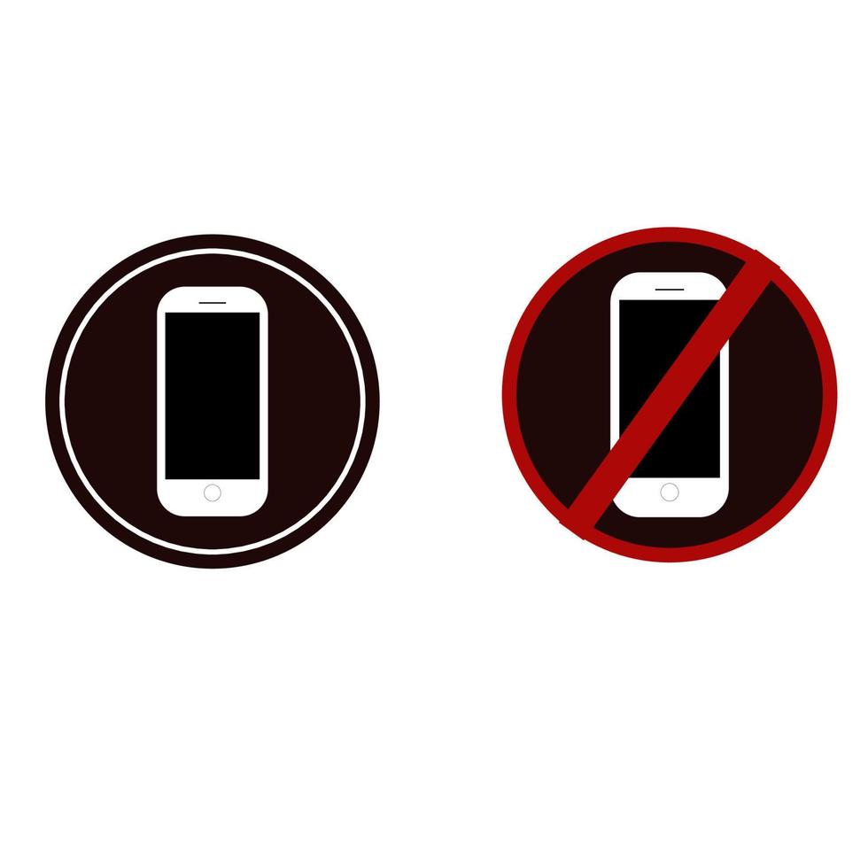 varning tecken Nej telefon och telefon ikon vektor