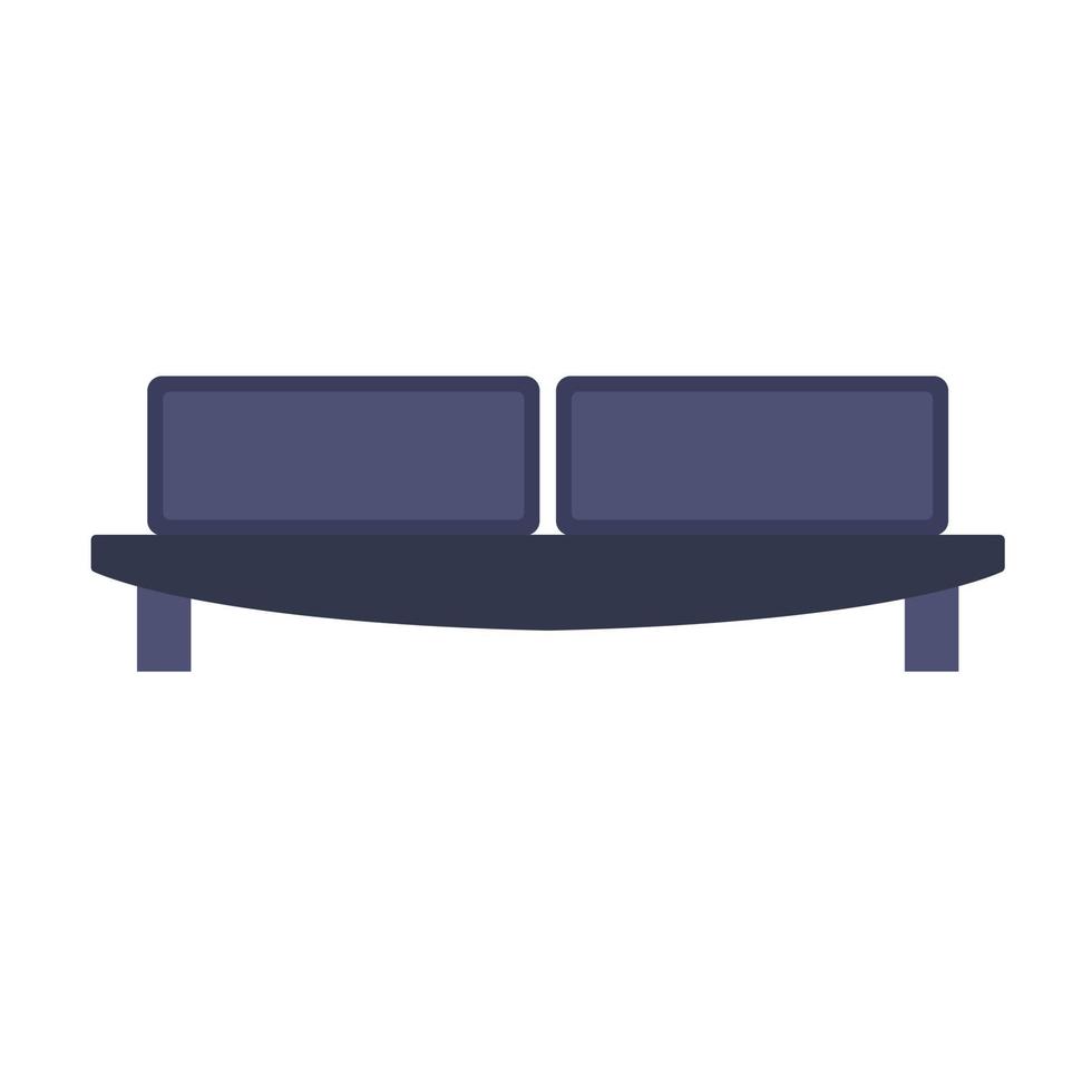 soffa möbler vektor ikon framifrån illustration design. vardagsrum interiör sitselement. platt divan hus mysigt