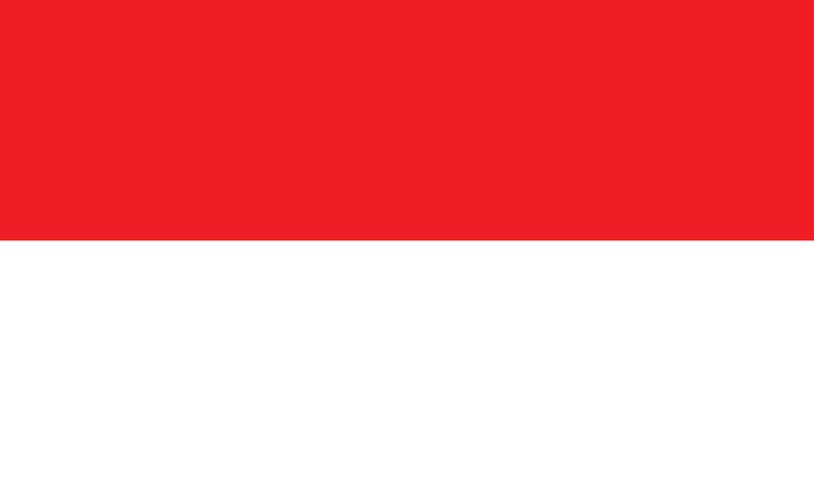 Vektorflagge von Indonesien. genaue Abmessungen und offizielle Farben. Symbol für Patriotismus und Freiheit. vektor