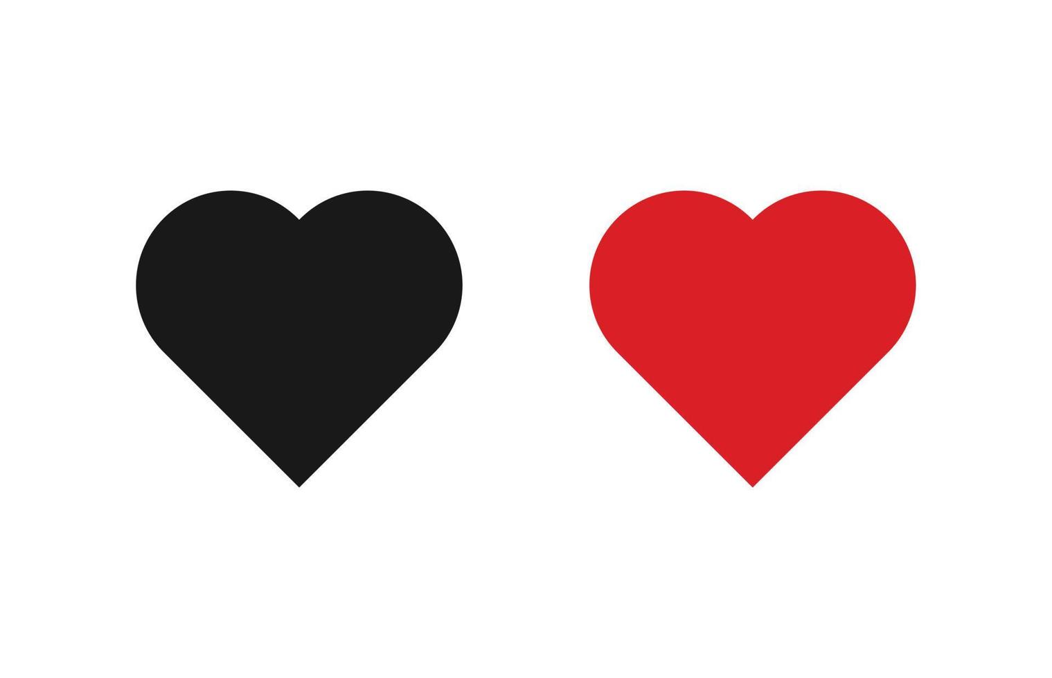 Herz- und Liebesikonensymbol lokalisierten weißen Hintergrund. vektor