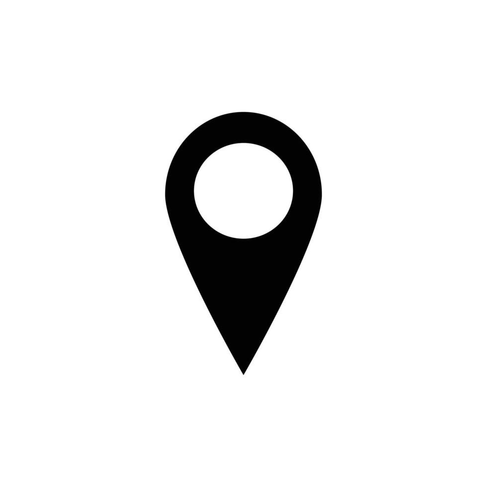 plats vektor ikon. platssymbol. GPS-piktogram, platt vektorskylt isolerad på vit bakgrund. enkel vektorillustration för grafisk och webbdesign.