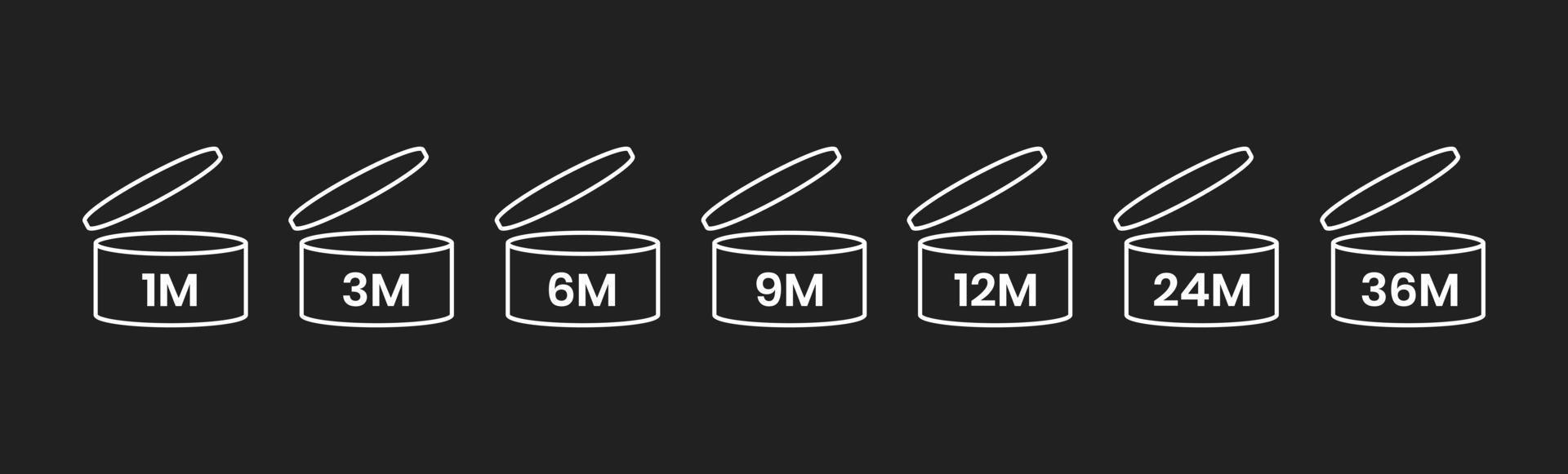 Pao, Zeitraum nach offenem Symbol Zeichensatz flache Design-Vektorillustration isoliert auf weißem Hintergrund. vektor