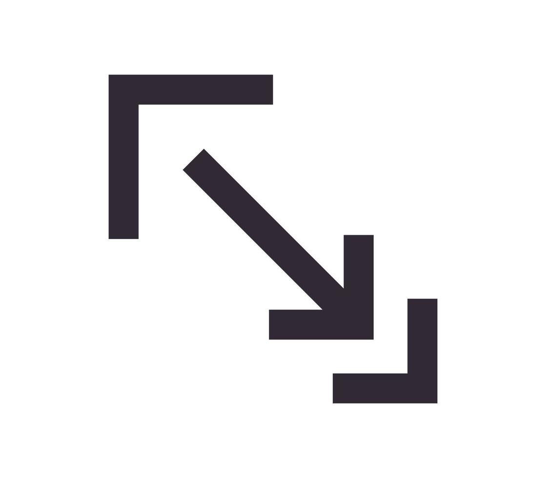 skalning symbol och storlek pil ikon enkel översikt linjär vektor. vektor