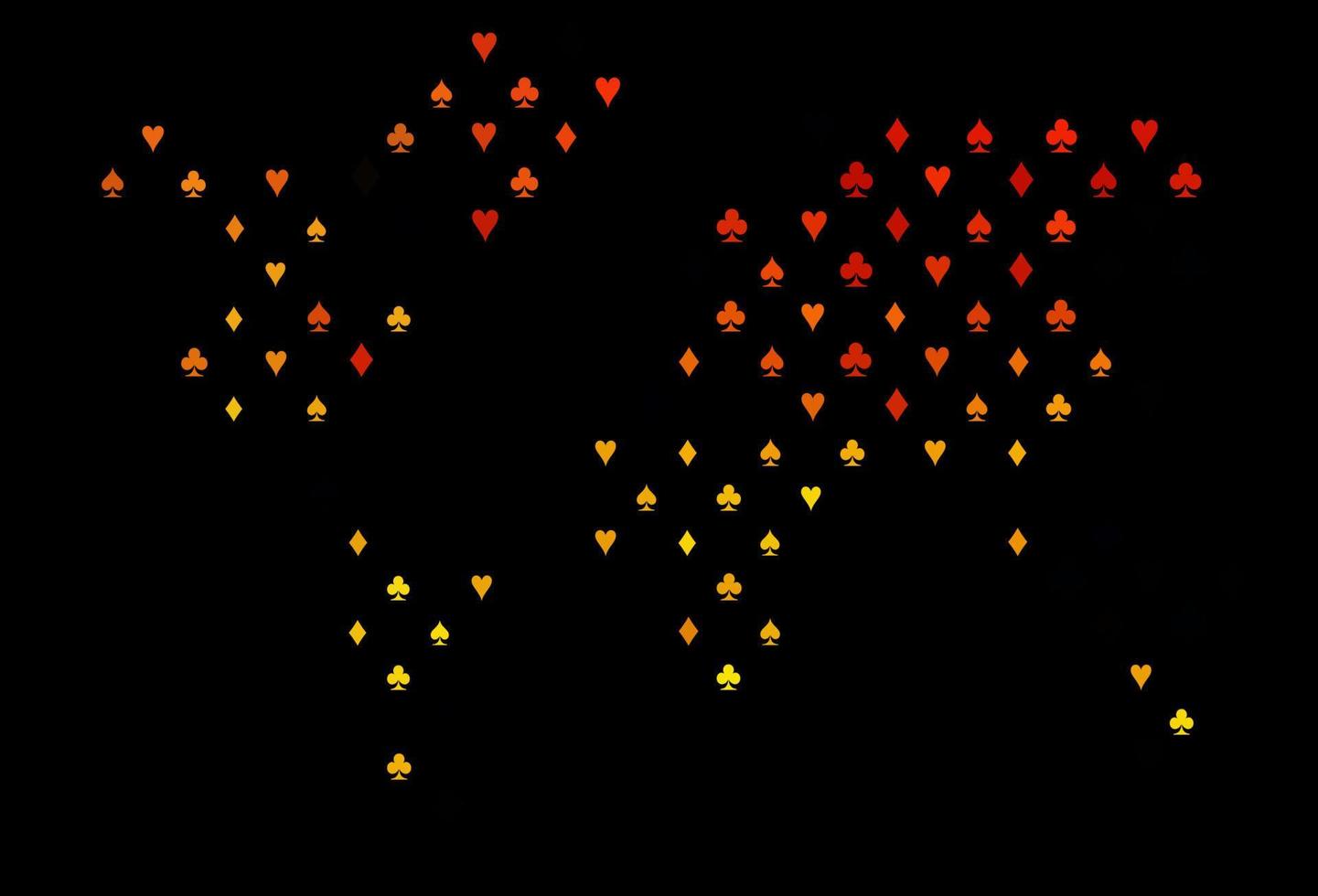 dunkeloranges Vektorcover mit Glücksspielsymbolen. vektor