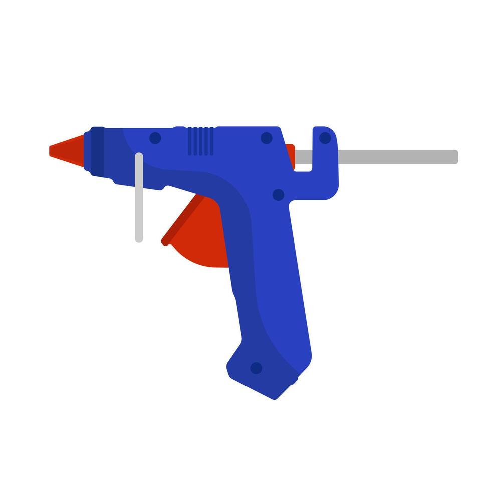 klebepistole vektor klebstoff symbol handwerk ausrüstung werkzeug. Heißreparaturgerät Silikon. Blaue Pistolendichtpaste anbringen