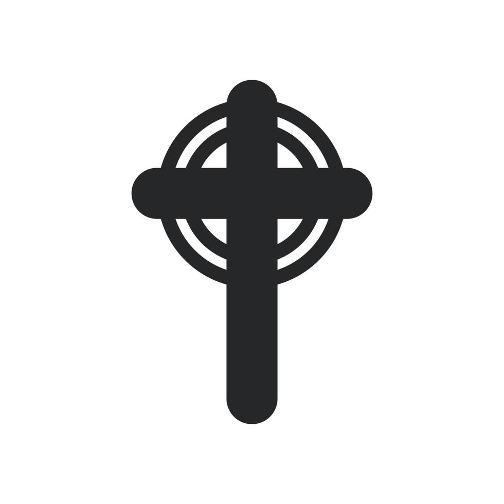 Kreuz-Religions-Gott-Vektor-Illustration-Symbol. symbol christentum und form christliches zeichen. religiöser kruzifix glaube und katholizismus schwarze heilige kunst. Spiritualitätselement Jesus Design und isoliertes Weiß vektor