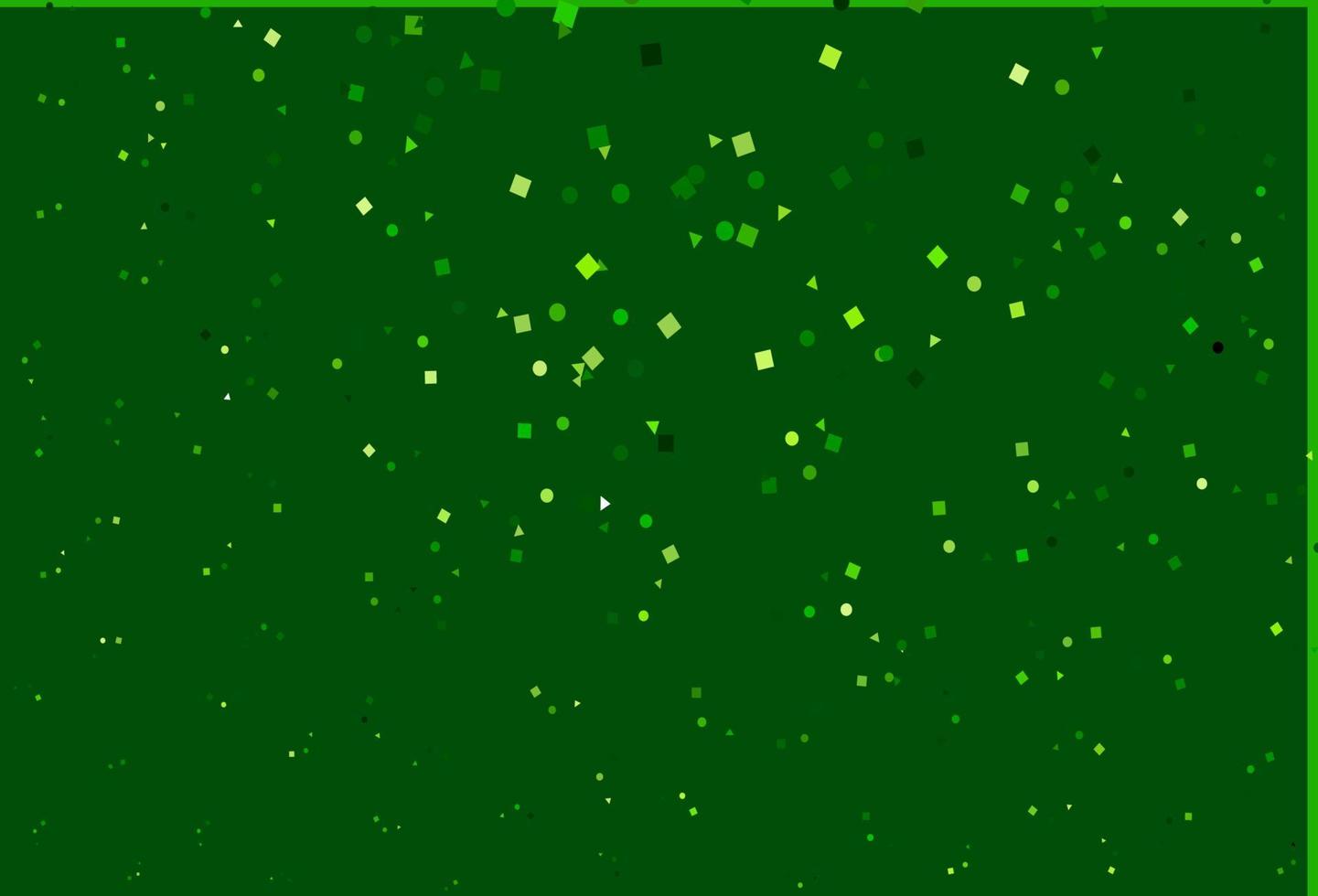 hellgrüne Vektorvorlage mit Kristallen, Kreisen, Quadraten. vektor