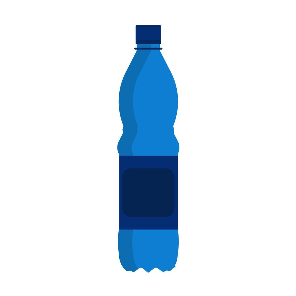 vatten flaska vektor ikon dryck. plast blå dryck flytande behållare isolerat. mineral soda symbol keps. platt enkel vertikal paket