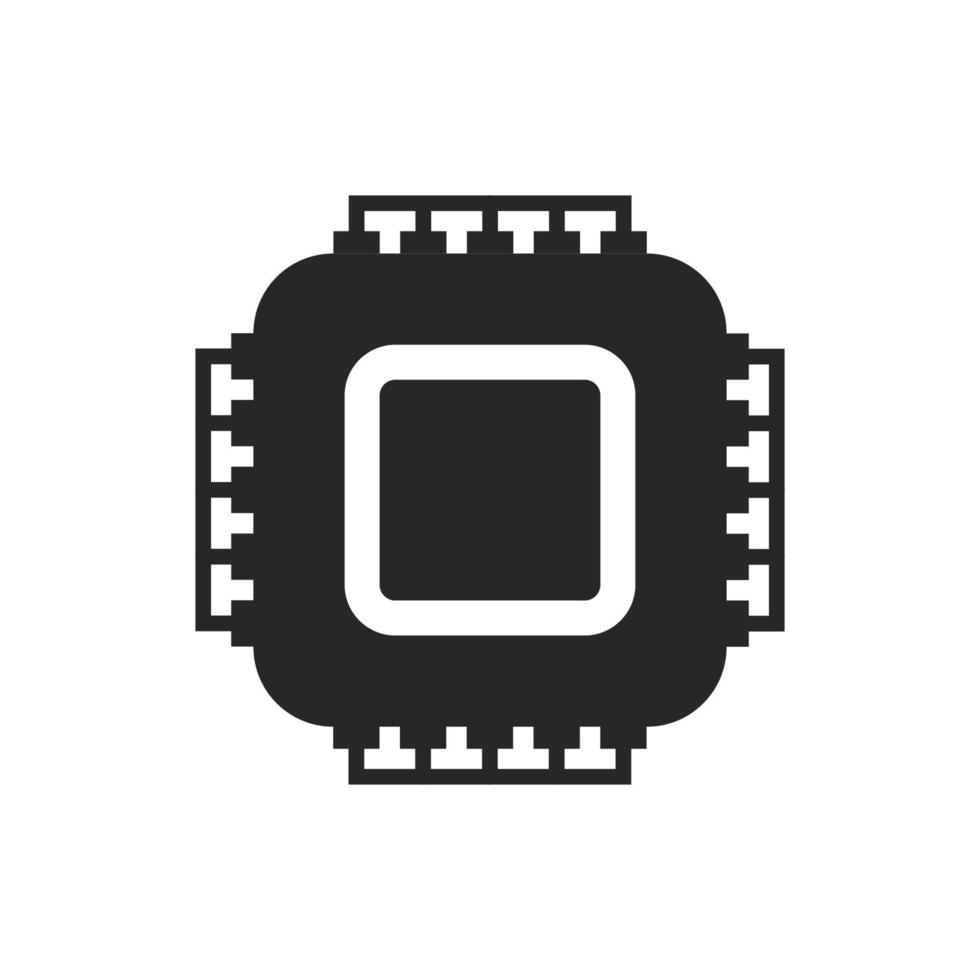 CPU-Chip-Technologie-Vektor digital elektronisch. Computer-Prozessor-Illustrationsboard-Symbol und Kommunikations-Tech-Hardware. Mikrochip-Motherboard-Engineering-Datum und Symbol PC-Core-Ausrüstungsgerät vektor