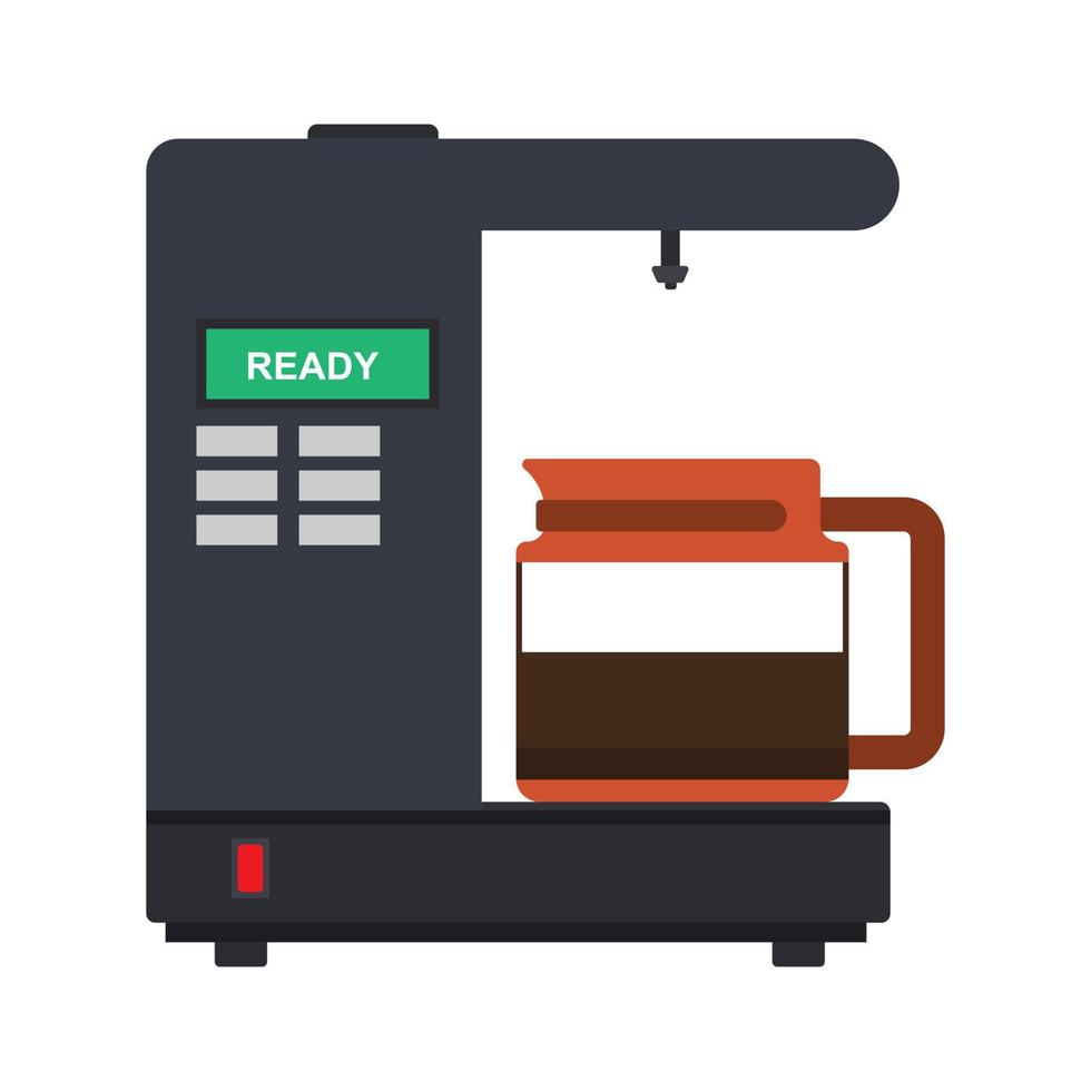 Kaffeeperkolator Vektorsymbol Espressotasse trinken. Maker Koffeinmaschine French Press. Bohnenausrüstung flach isoliert vektor