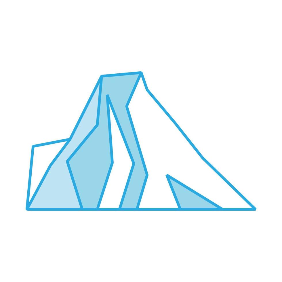 isberg vektor ikon och blå illustration under vattnet hav. natur djup hav och polär antarktisk kall. arktisk frysa berg glaciär symbol och frysta berg design. abstrakt under norr landskap