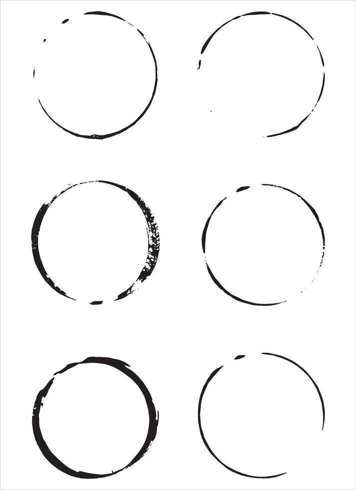 Kreis malen Strich Grunge-Vektor-Design-Illustration isoliert auf weißem Hintergrund vektor