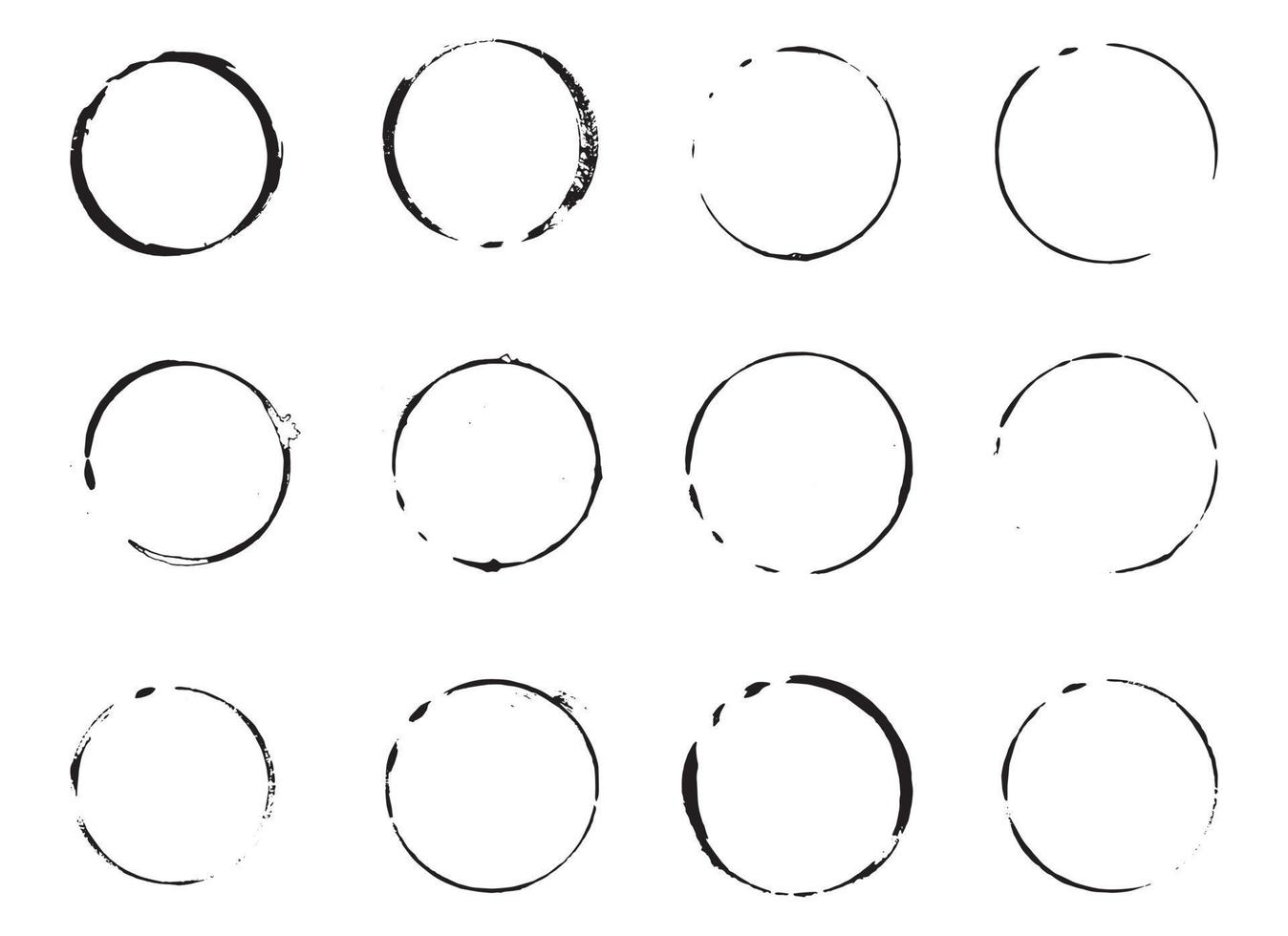 Kreis malen Strich Grunge-Vektor-Design-Illustration isoliert auf weißem Hintergrund vektor
