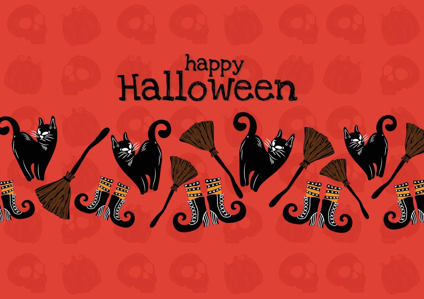 niedliche artikel gruseliges banner-design für halloween vektor