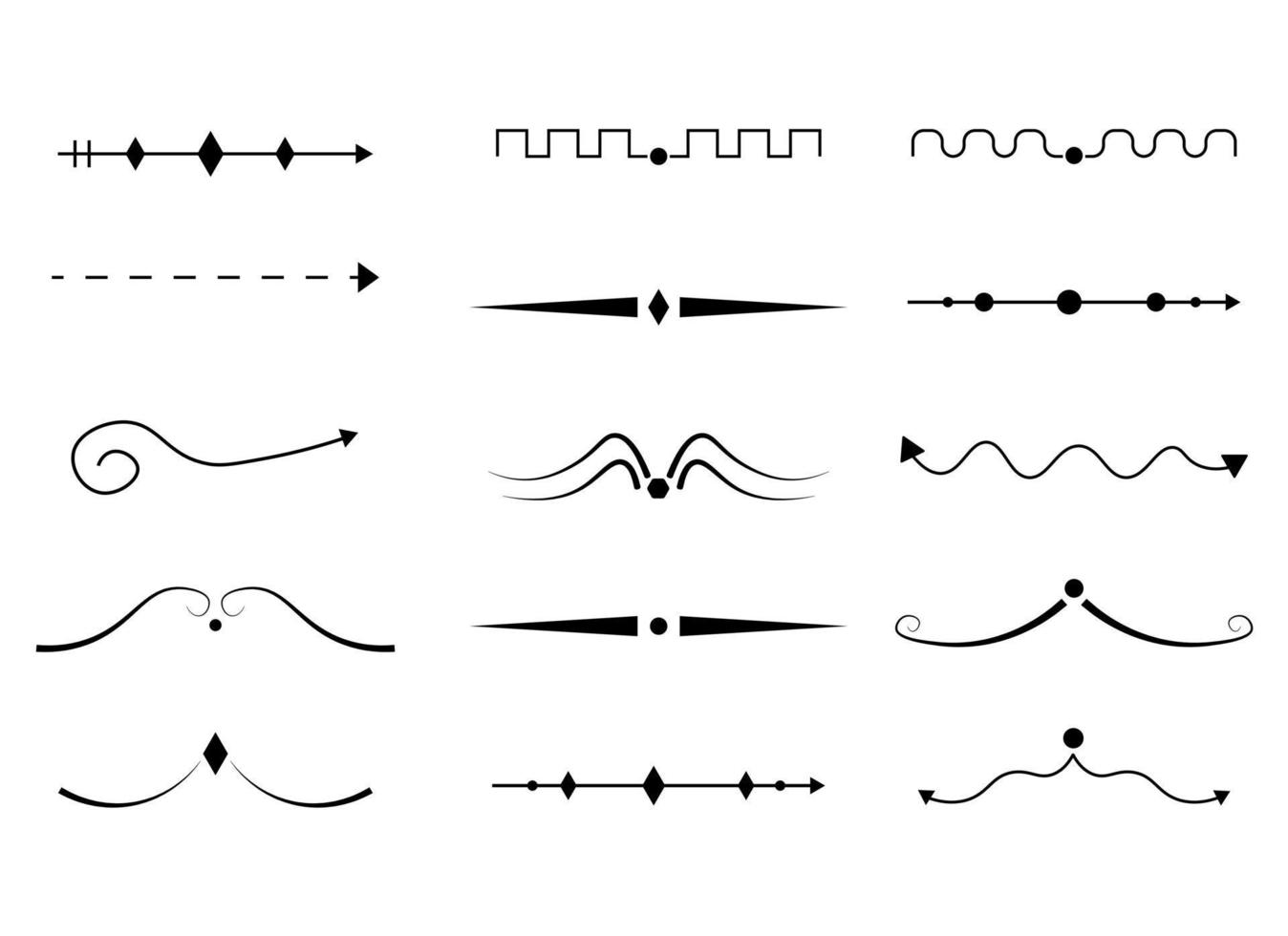 Vintage dekorative Linien Vektor-Design-Illustration isoliert auf weißem Hintergrund vektor