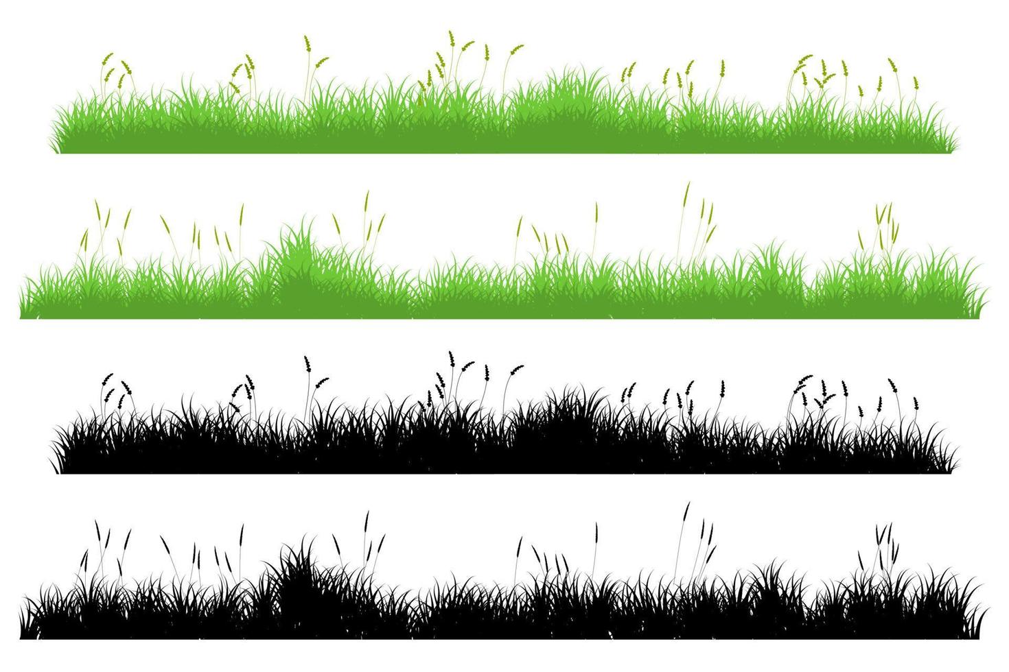 äng gräs. lång gräs uppsättning vektor