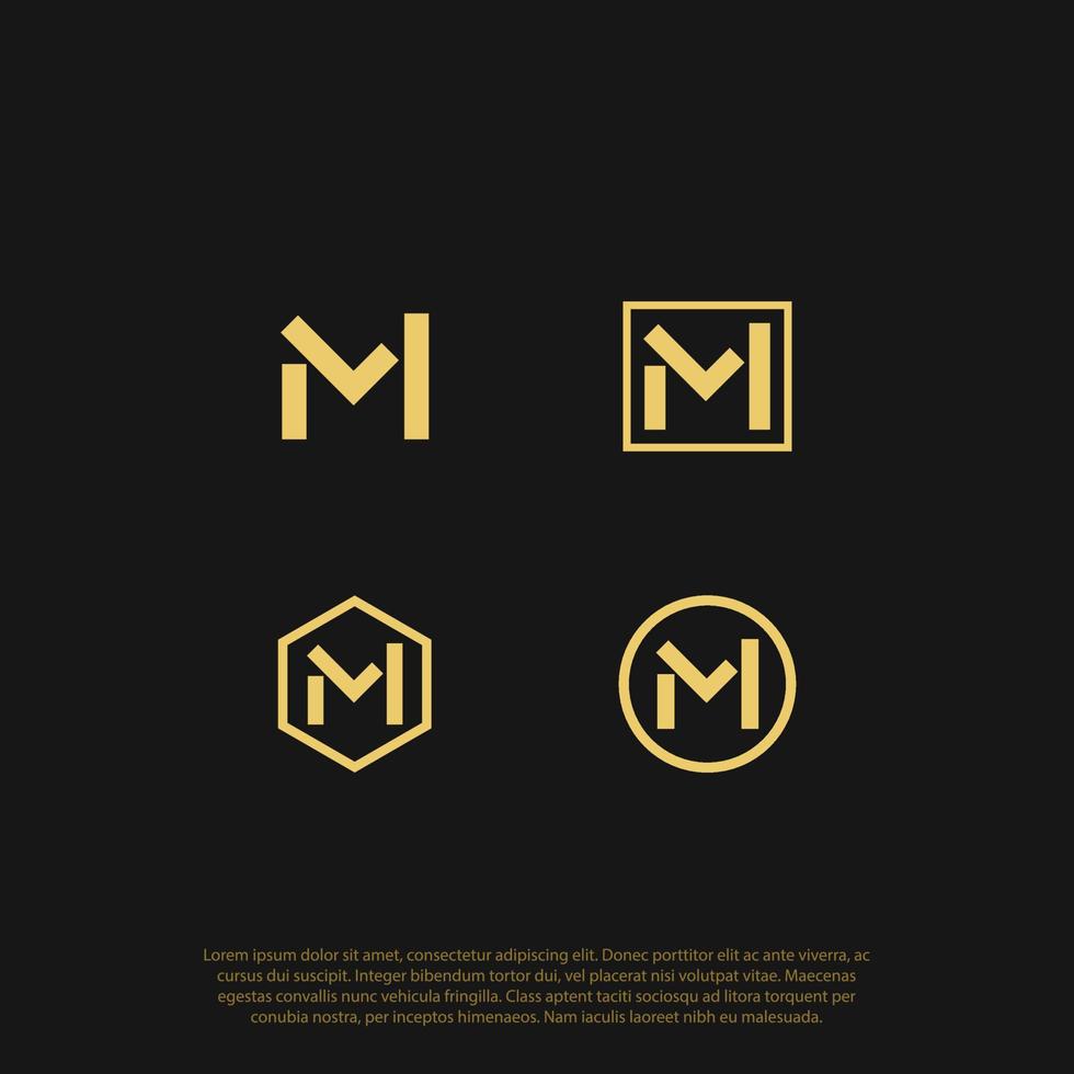 lm-logo beschriften, buchstaben l und m in einer form als lm-luxus kombinieren, exklusive logo-design-vektorvorlagen vektor