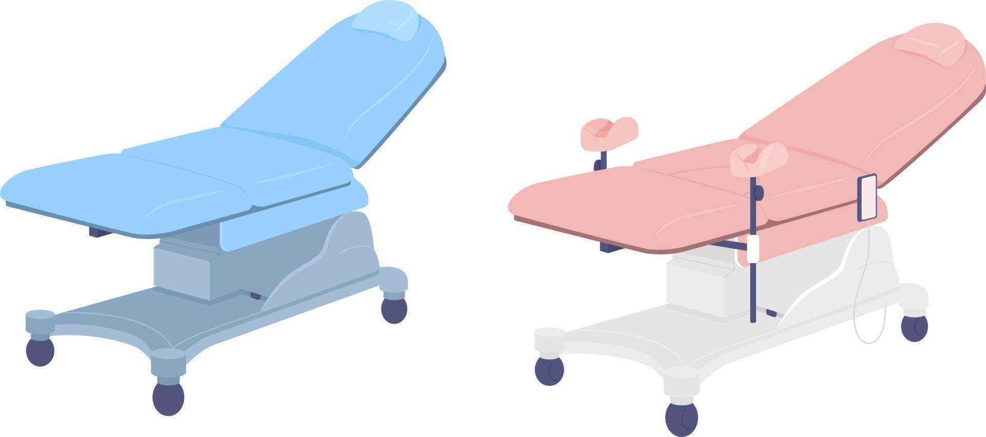 medicinsk granskning stolar semi platt Färg vektor objekt uppsättning