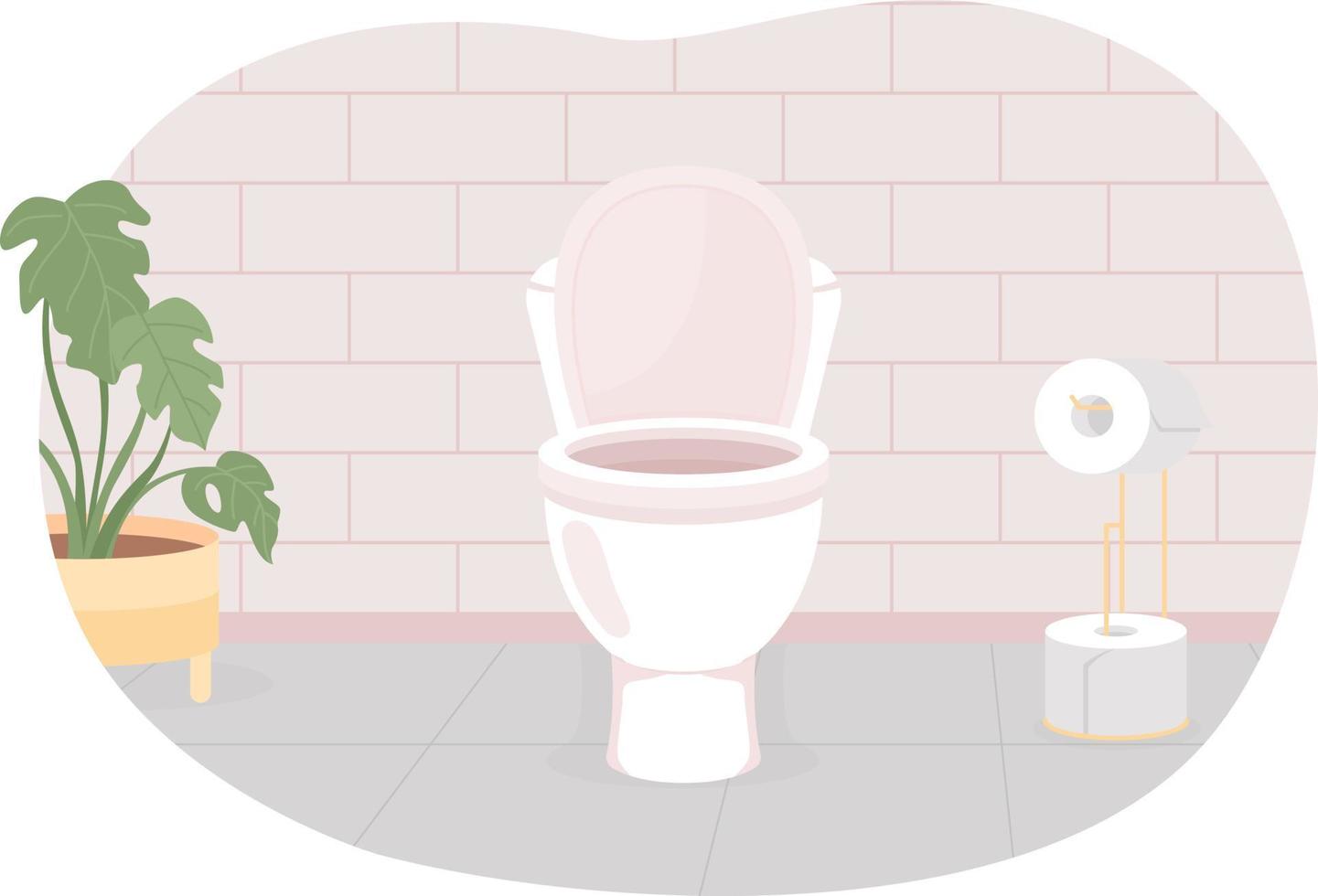 rena toalett skål i toalett 2d vektor isolerat illustration