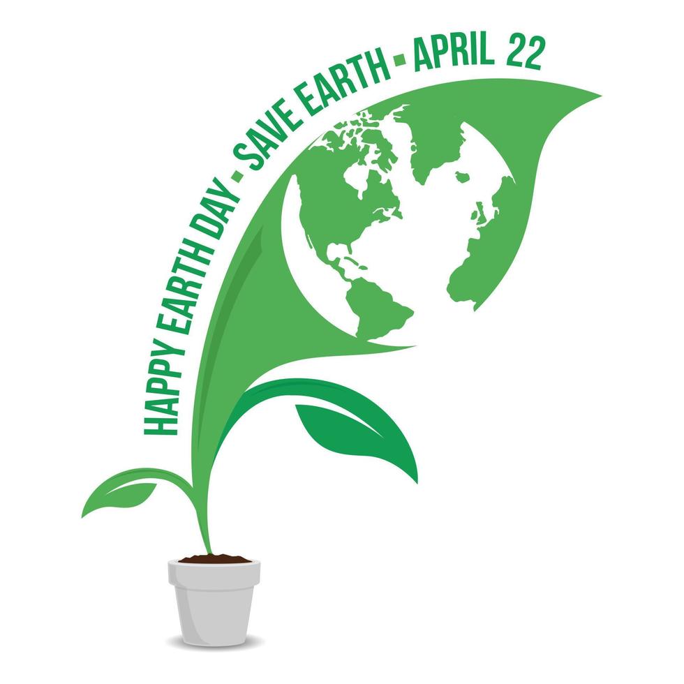 Happy Earth Day-Logo-Design-Vorlage vektor