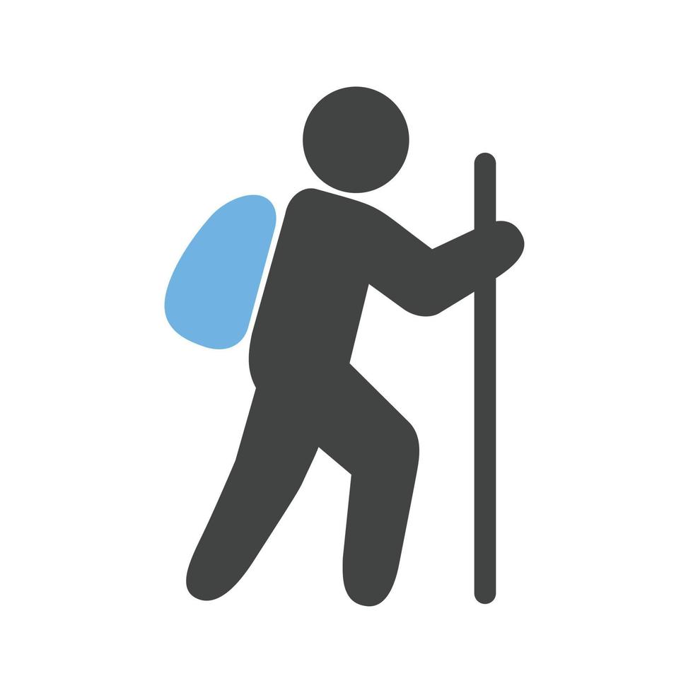 Trekking-Glyphe blaues und schwarzes Symbol vektor