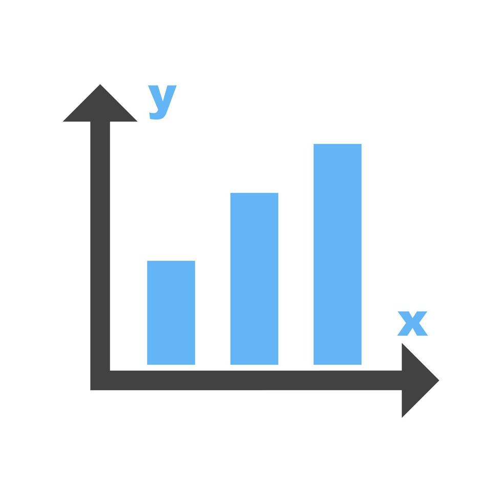 Statistik-Glyphe blaues und schwarzes Symbol vektor