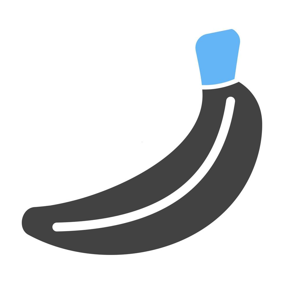 Bananen-Glyphe blaues und schwarzes Symbol vektor