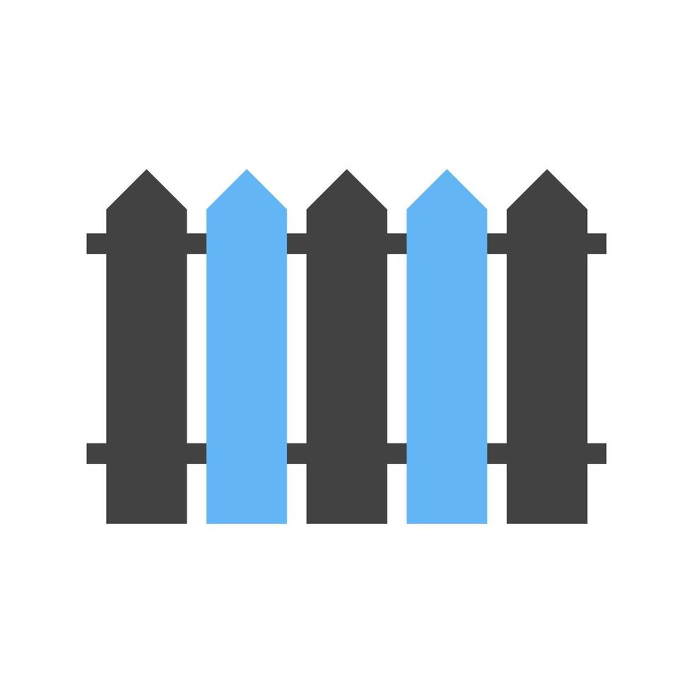 Zaun-Glyphe blaues und schwarzes Symbol vektor