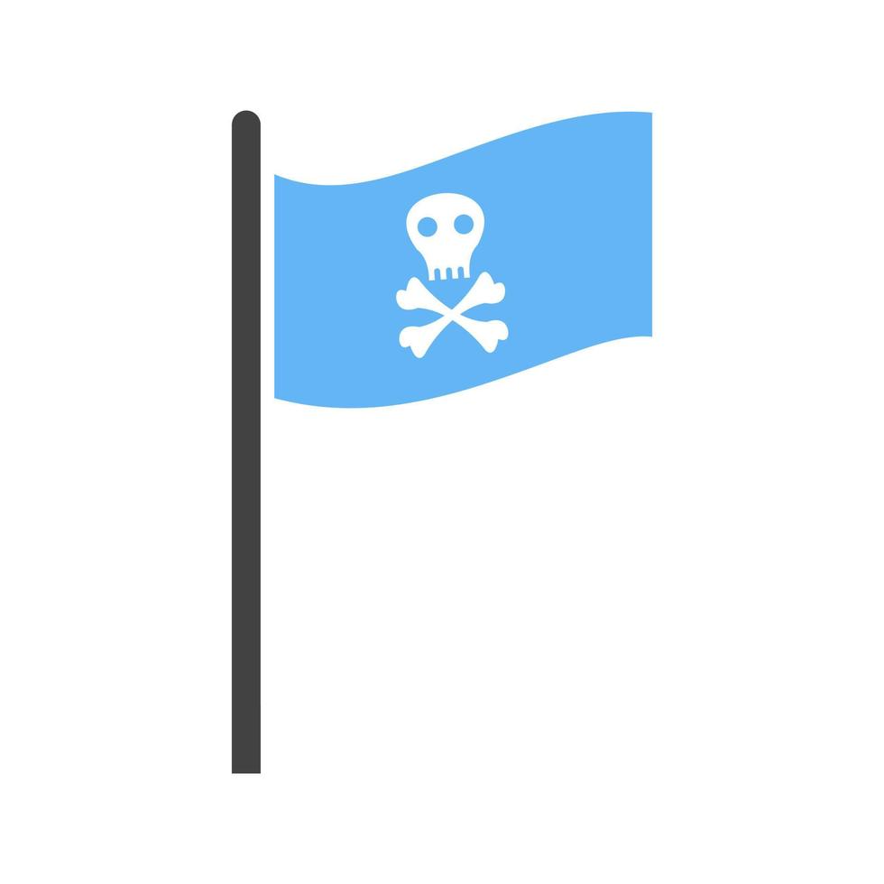 Piratenflagge i Glyphe blaues und schwarzes Symbol vektor