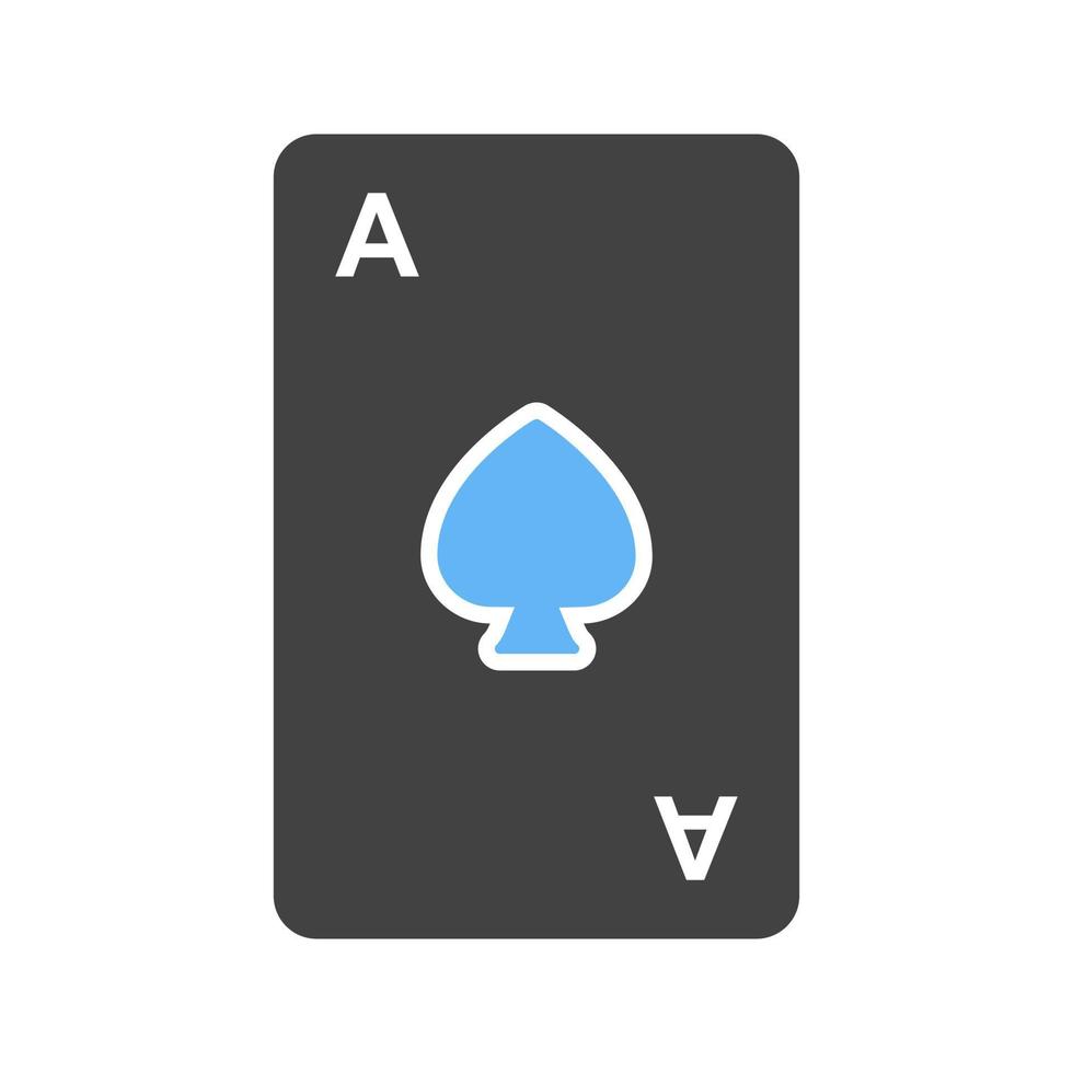 Spielkarte Glyphe blaues und schwarzes Symbol vektor