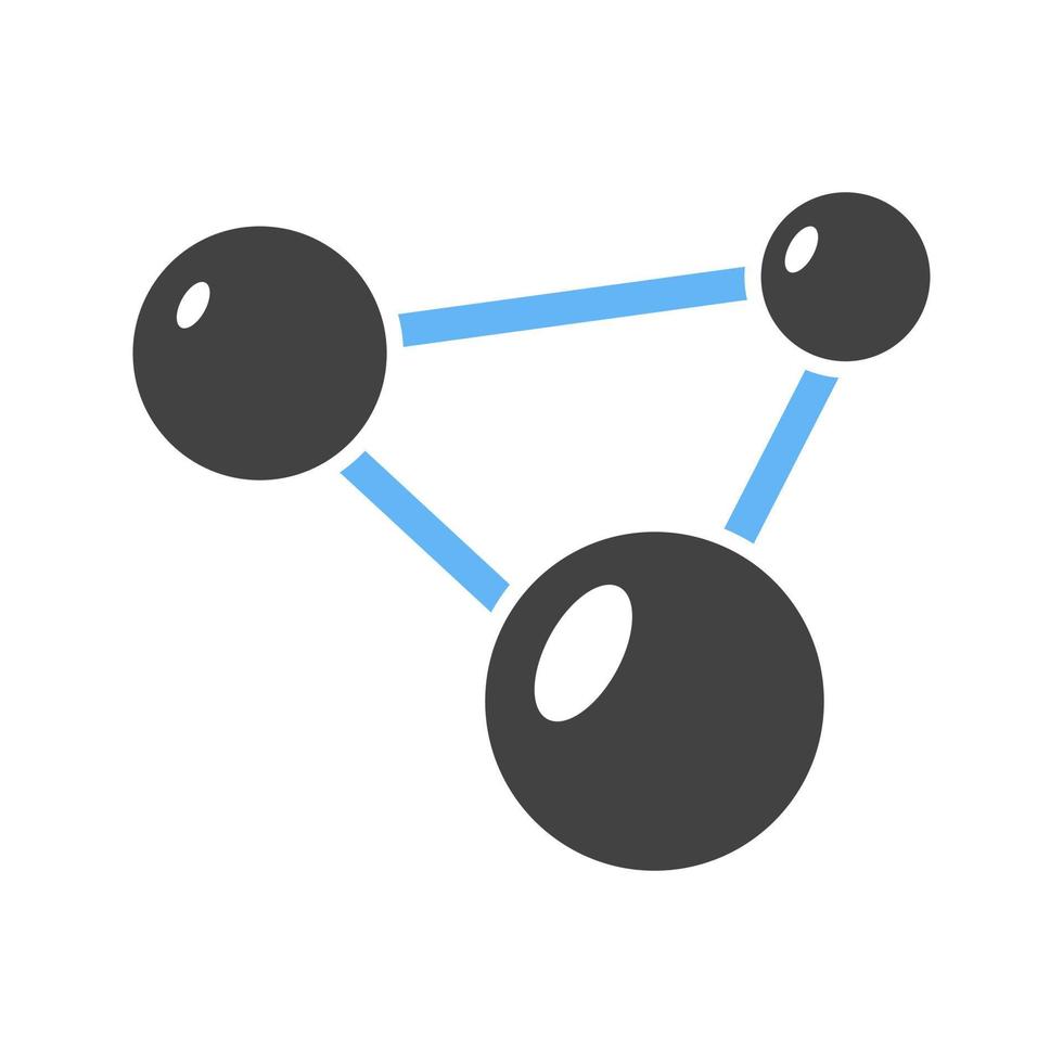 Moleküle Glyphe blaues und schwarzes Symbol vektor