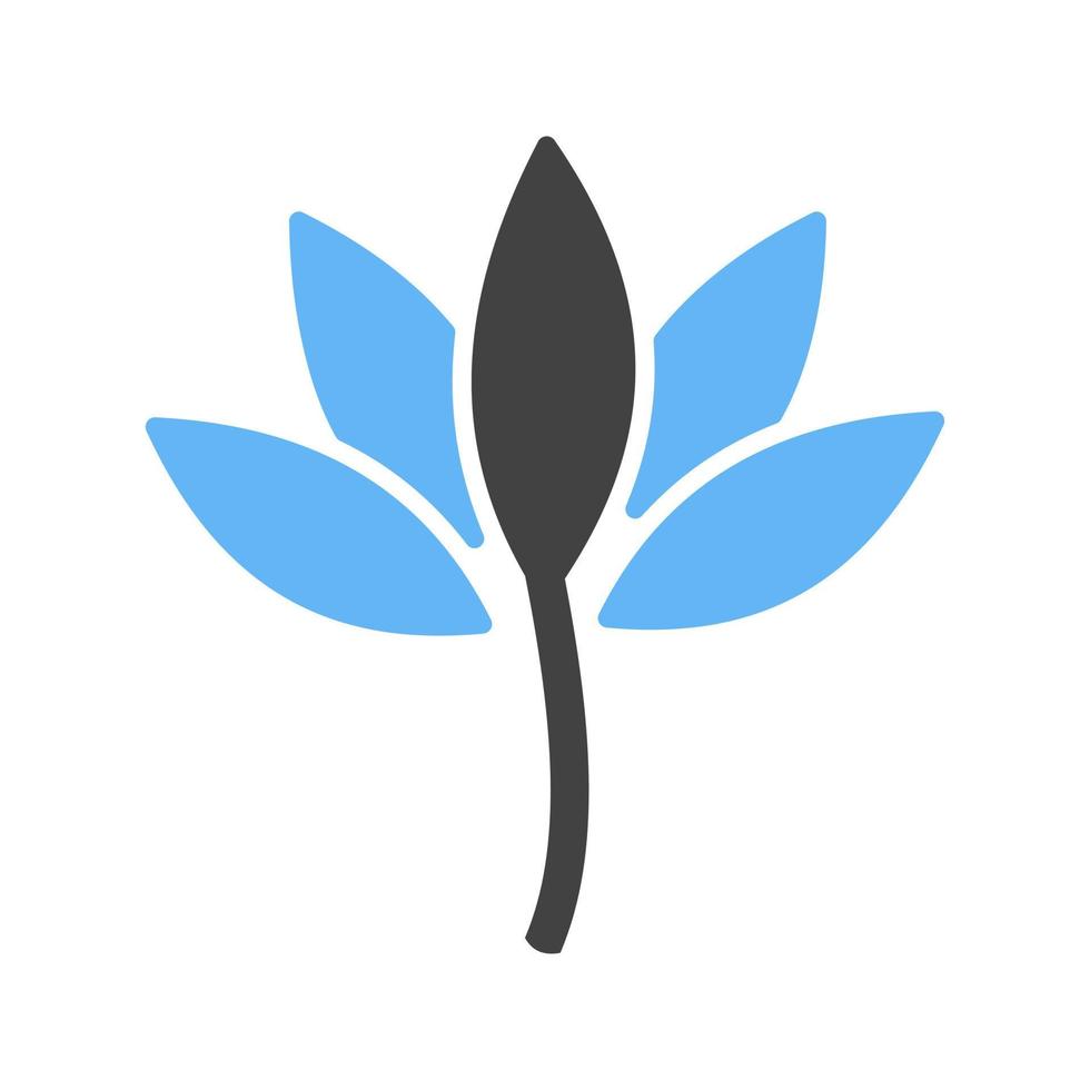 Lotus-Glyphe blaues und schwarzes Symbol vektor