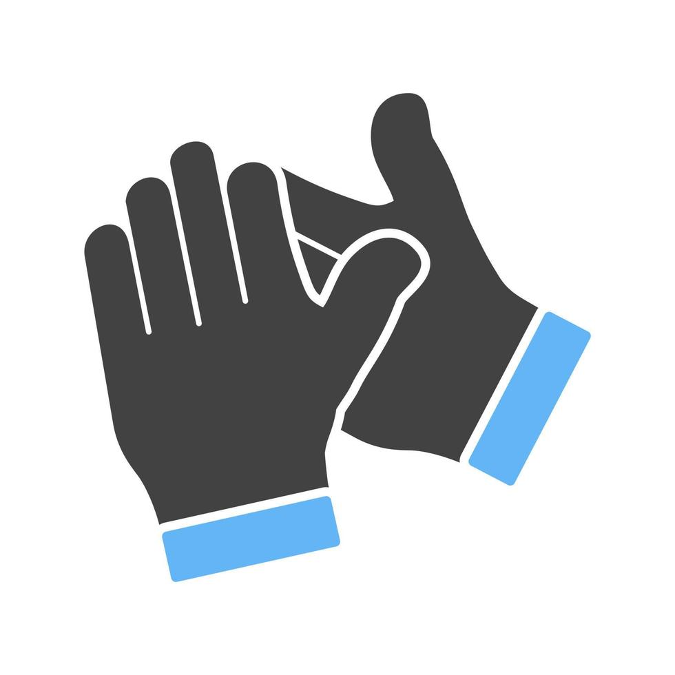 klatschende Hände Glyphe blaues und schwarzes Symbol vektor