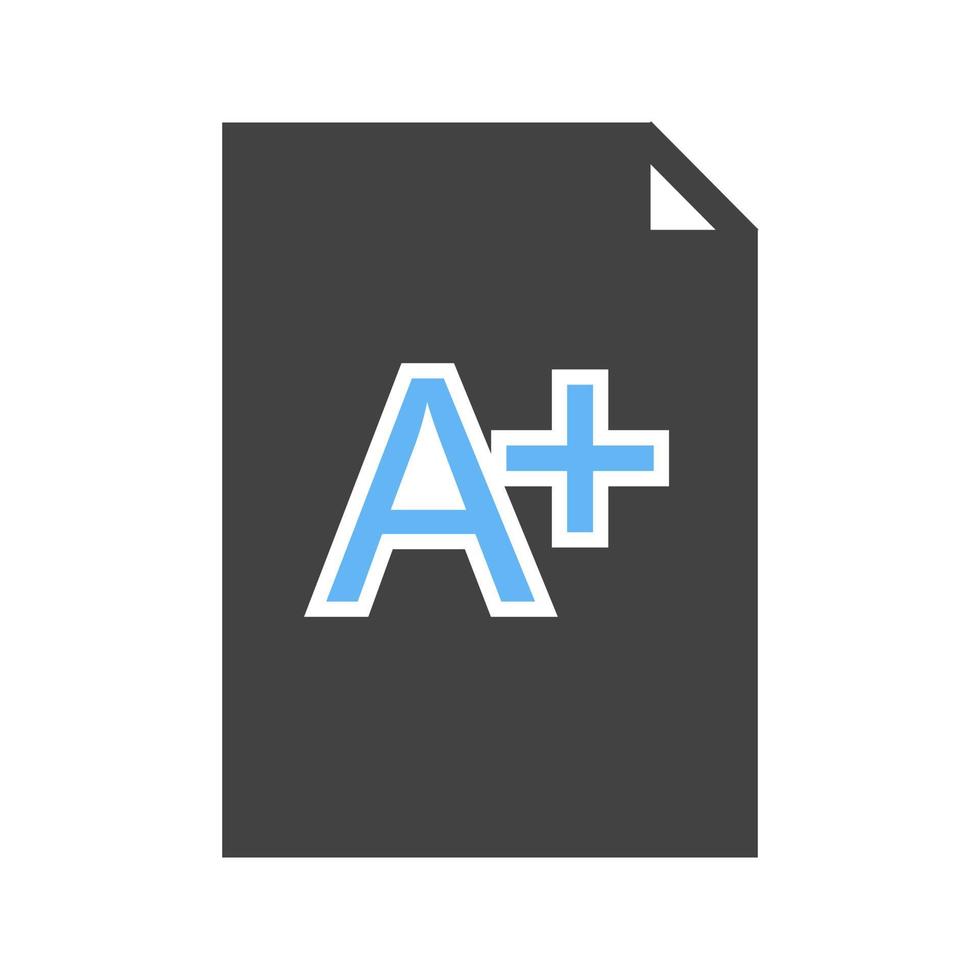 Blaues und schwarzes Symbol für abgestufte Papierglyphen vektor