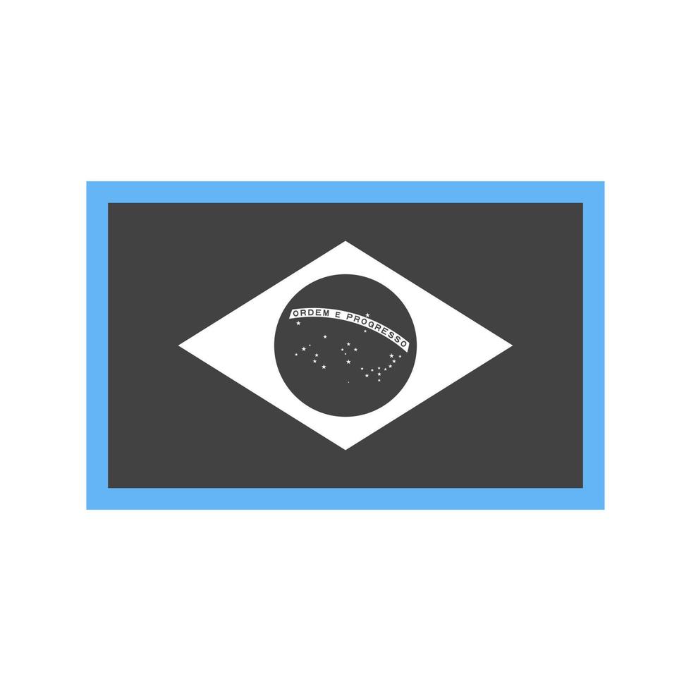 Brasilien-Glyphe blaues und schwarzes Symbol vektor