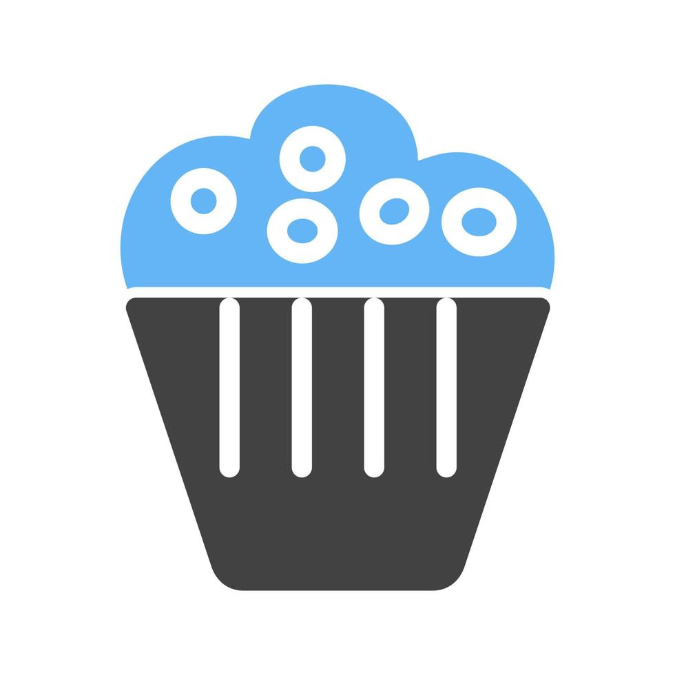 Cupcake-Glyphe blaues und schwarzes Symbol vektor