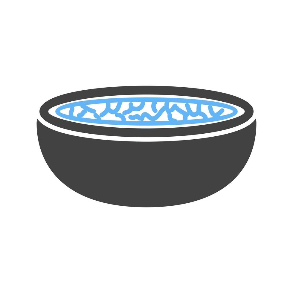 Brotsuppe Glyphe blaues und schwarzes Symbol vektor