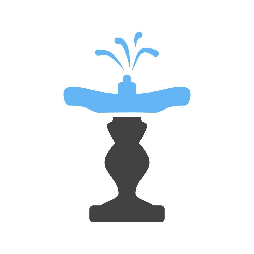 Brunnen-Glyphe blaues und schwarzes Symbol vektor