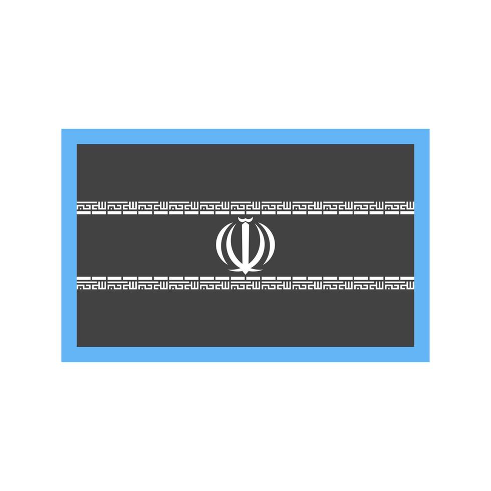iran glyph blaues und schwarzes symbol vektor
