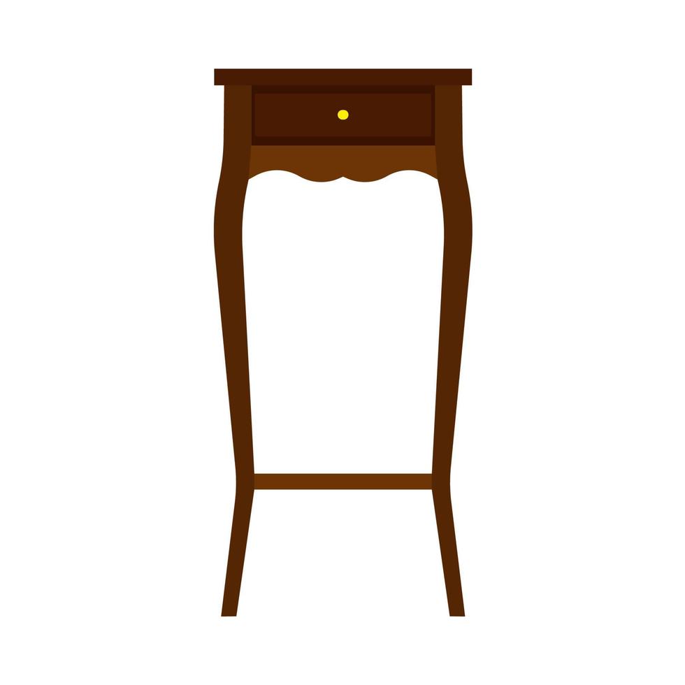 klassische Möbel Interieur Wohnzimmer Vektor Icon Design Heimtextilien. Wohnung Tisch Silhouette Kunst im Vintage-Stil