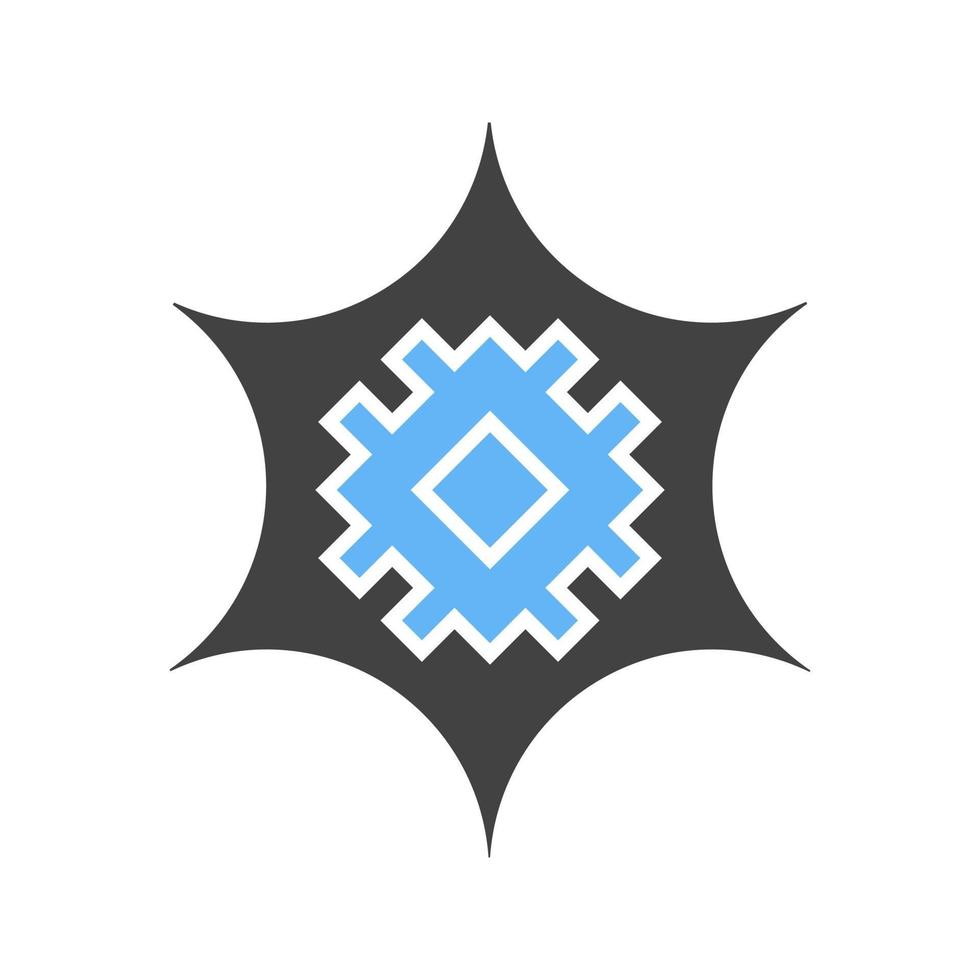 neuralt teknik glyf blå och svart ikon vektor