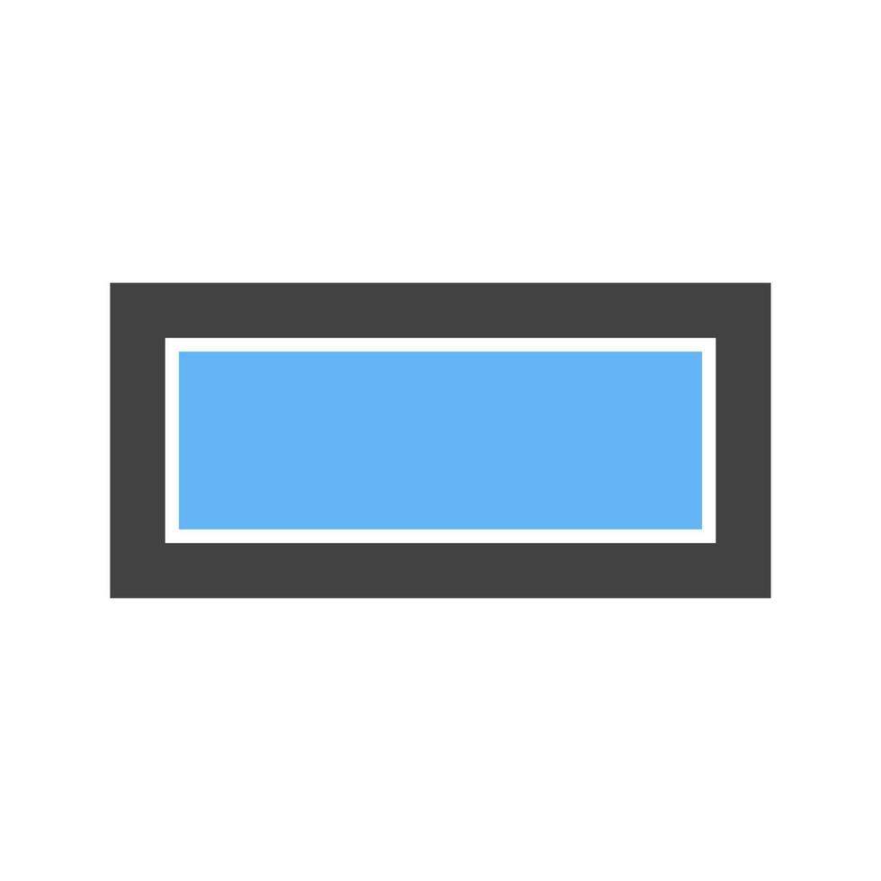 rektangel glyf blå och svart ikon vektor
