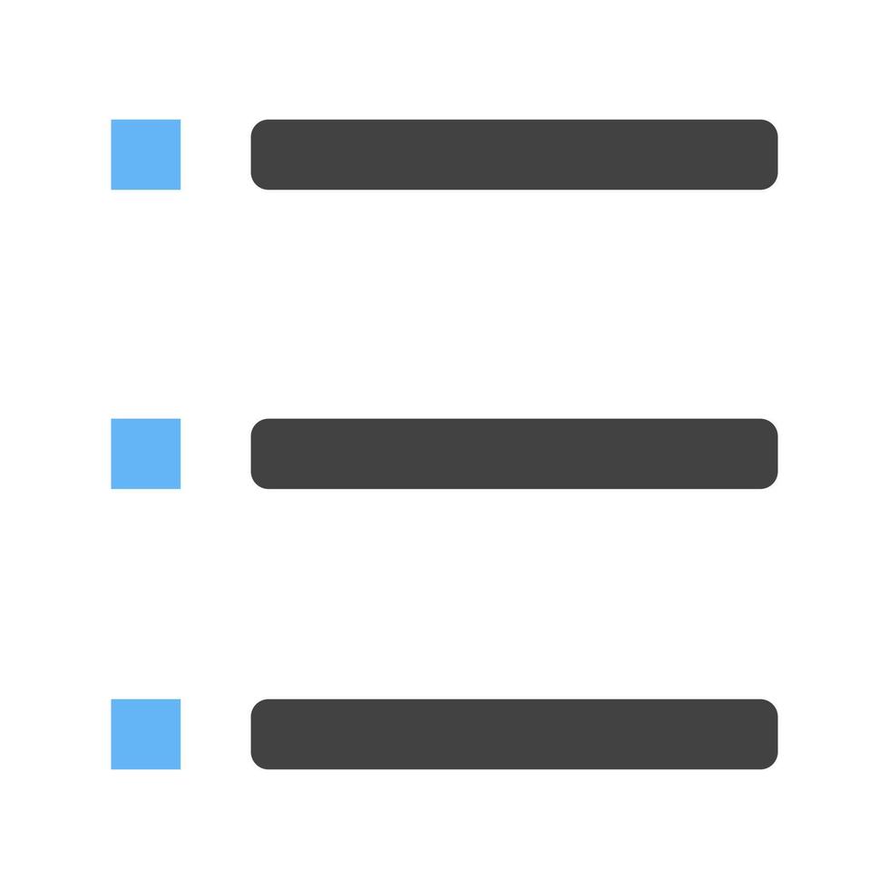 punktlista lista glyf blå och svart ikon vektor