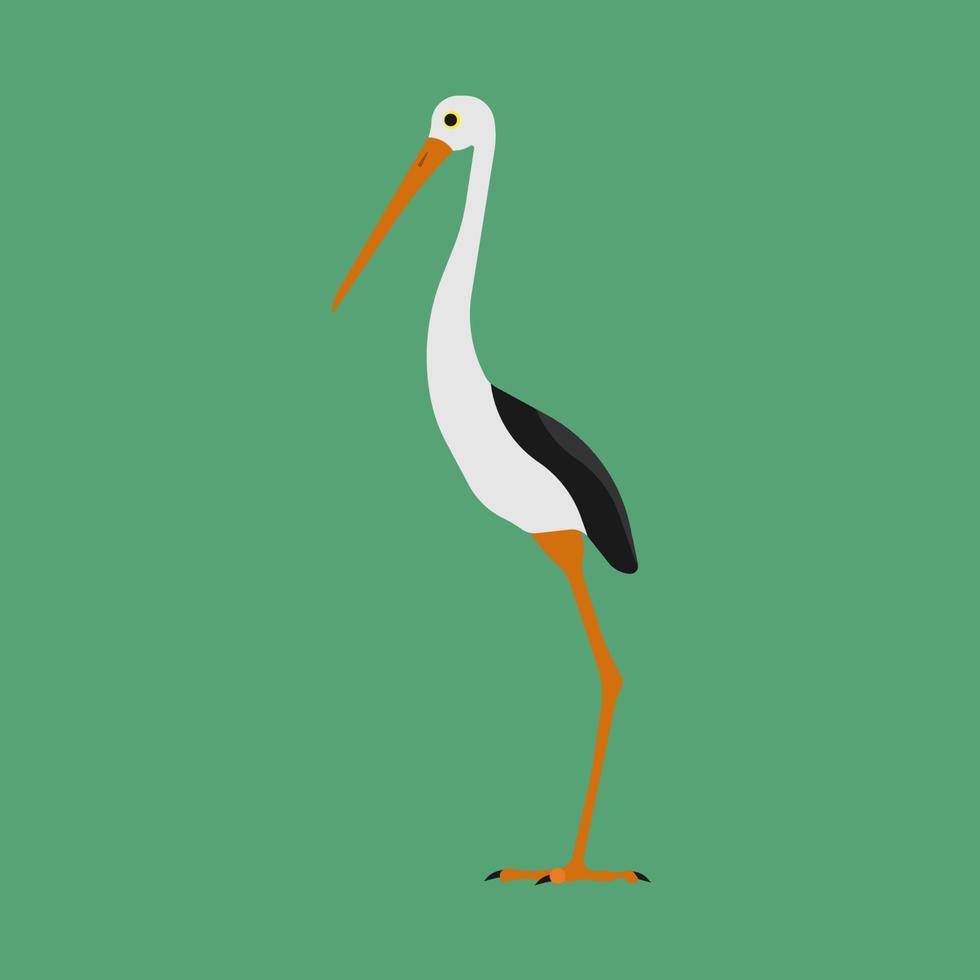 häger fågel djur- vektor ikon illustration. natur vilda djur och växter isolerat. tecknad serie lång stående se symbol. silhuett design
