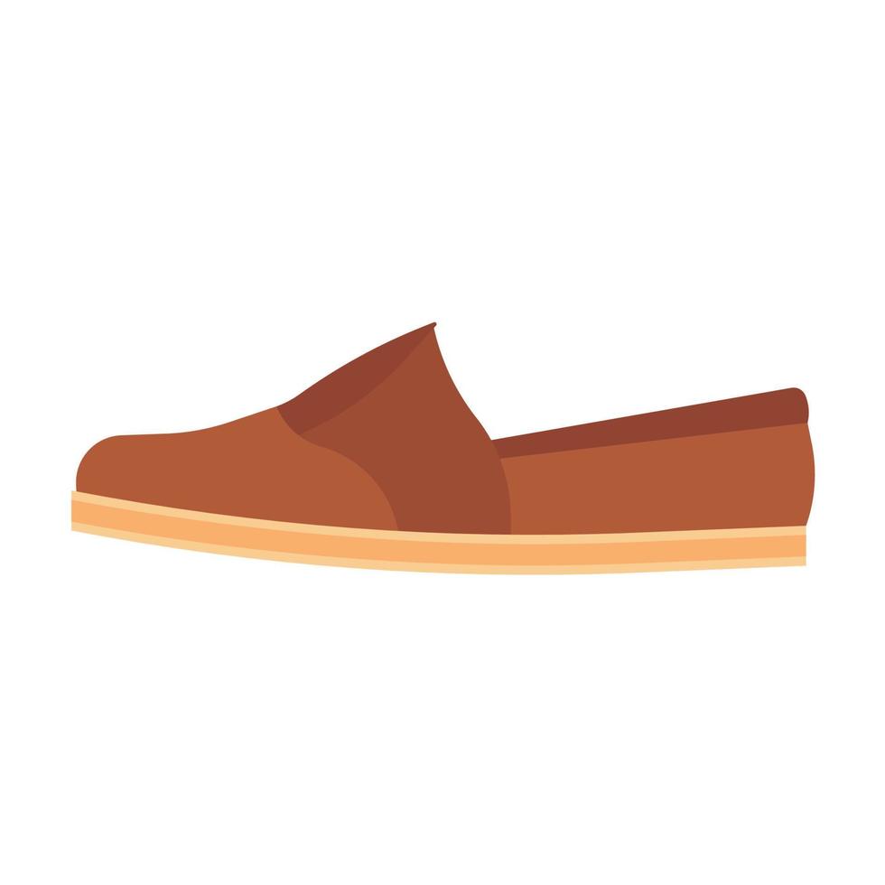Schuhe Schuh Vektor Icon Design. Mode-Fußstiefel isoliertes Zubehör. lederbekleidung kleid flach zu fuß seitenansicht