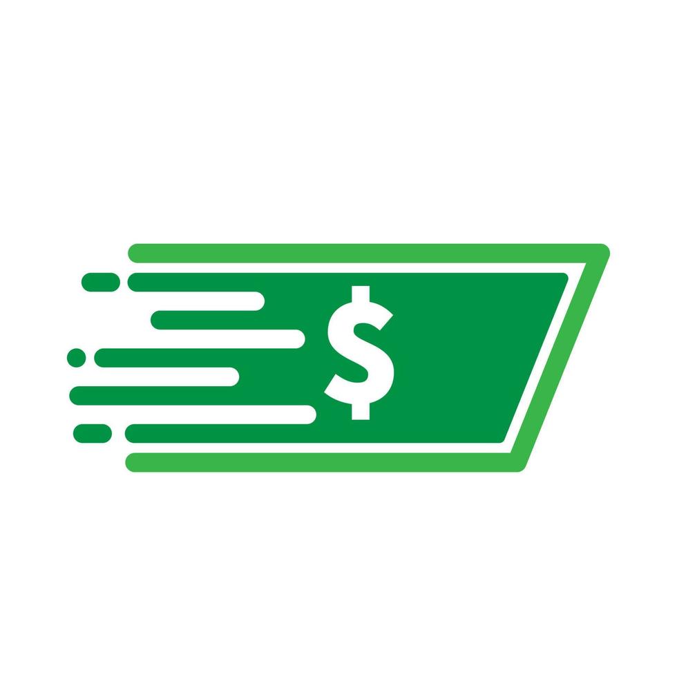 pengar logotyp begrepp grön dollar design isolerat på vit bakgrund. företag logotyp pengar företag vektor illustration ikon